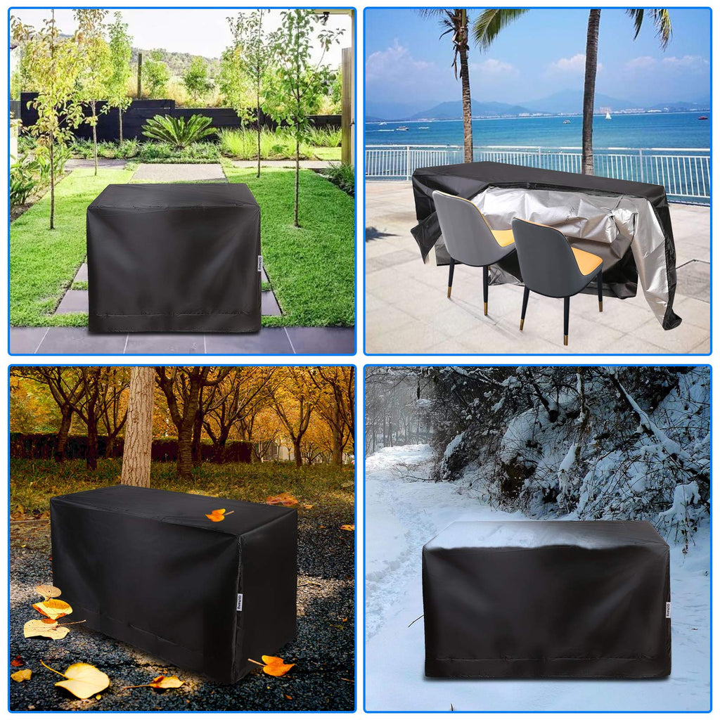 Patio Furniture Cover, Waterproof Outdoor Garden Table Cover Heavy Duty 210D Anti-UV Furniture Set Protective Cover Patio Table and Chair Cover (49" L x 49" W x 29" H)