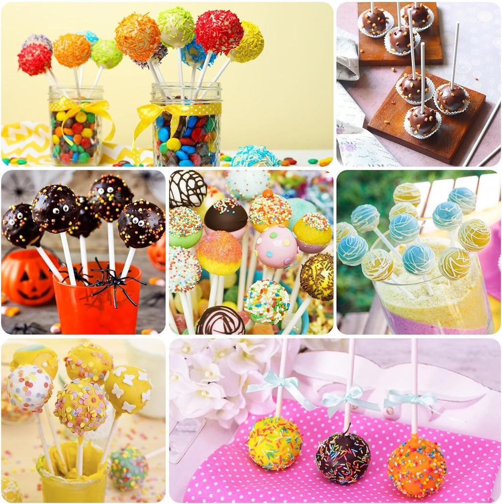 GZMAISULEE Cake Pop Molds Kit 610PCS Lollipop Cake Pop Maker Set with Cake Pop Stand, Cake Pop Sticks and Wrappers, Decorating Pen, 4 Piping Tips, Measuring Cup