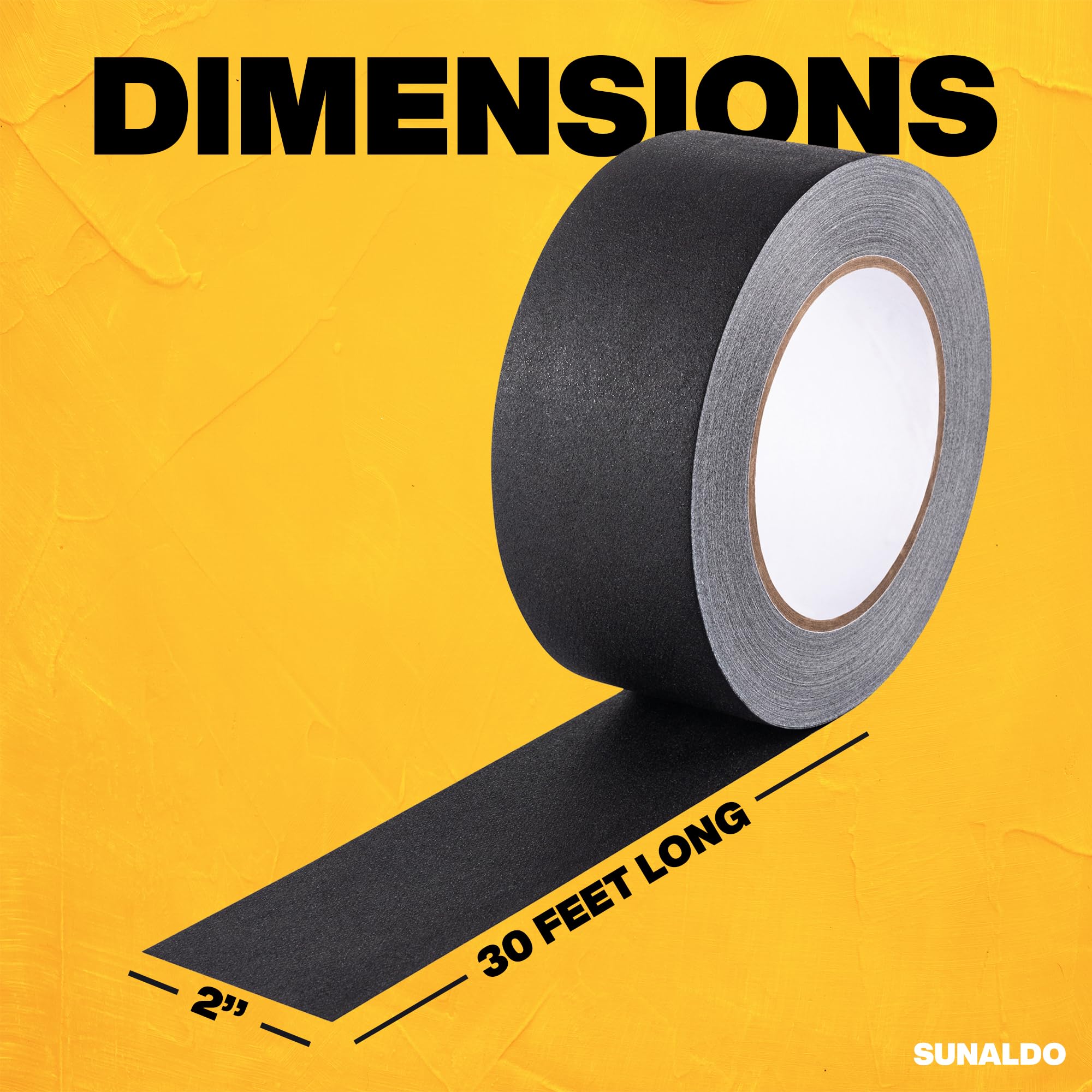 SUNALDO Gaffers Tape Strong Hold, Easy to Rip, Residue-Free Professional Grade Floor Tape for Electrical Cords, Matte Finish Non Reflective, Weather Resistant (1, Black, 2" x 30 Yards)