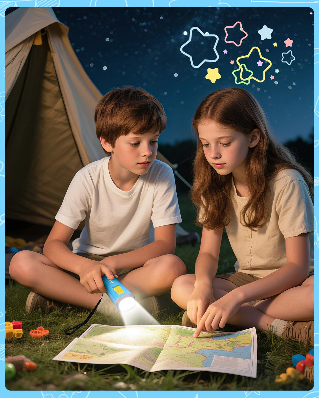 EverBrite 4-Pack Multi-Color Kids Flashlight, Mini LED Flashlight, Plastic Torch Use for Emergencies, Camping, Outdoor with Lanyard, 3AAA Battery Included
