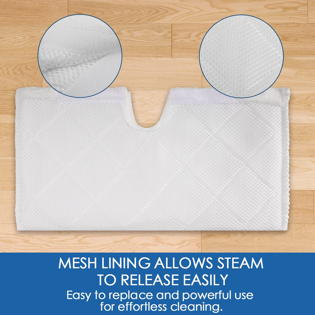 MXZONE Replacement Microfiber Steam Mop pad Cleaning Pads for Shark Steam Pocket Mop S3500 Series S3550 S3501 S3601 S3601D S3901 S3801 S3801CO, White