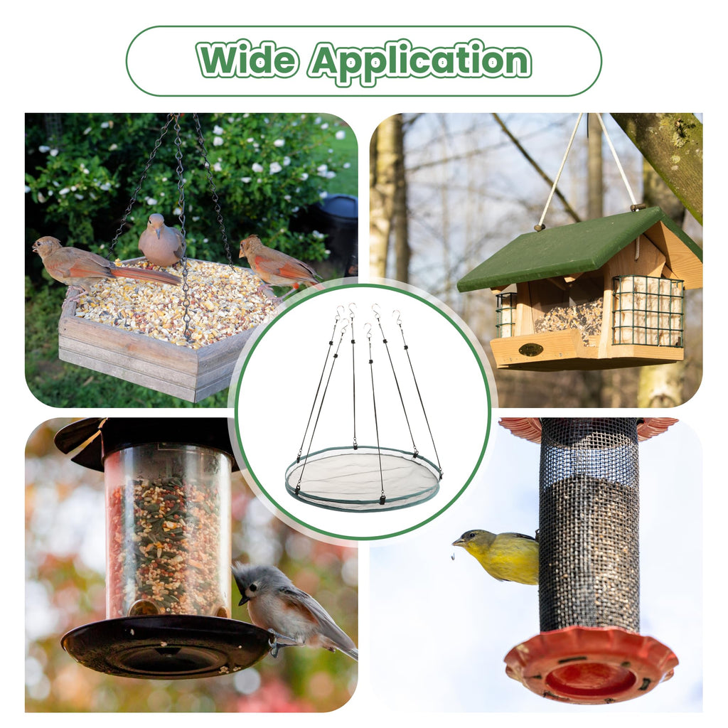Bird Seed Catcher Tray Seed Hoop Hanging Hoop Garden Accessories for Bee Feeder Birds Lover Gardener Farmer,Seed Tray Platform, Outdoor Garden Accessories, Diameter 61cm