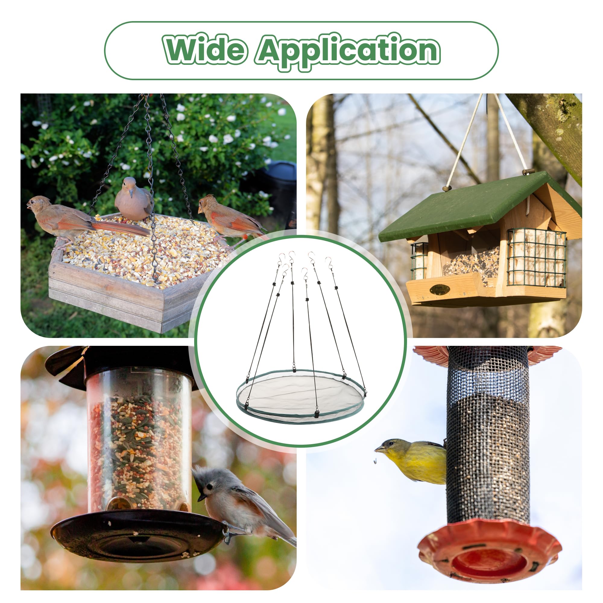 Bird Seed Catcher Tray Seed Hoop Hanging Hoop Garden Accessories for Bee Feeder Birds Lover Gardener Farmer,Seed Tray Platform, Outdoor Garden Accessories, Diameter 61cm