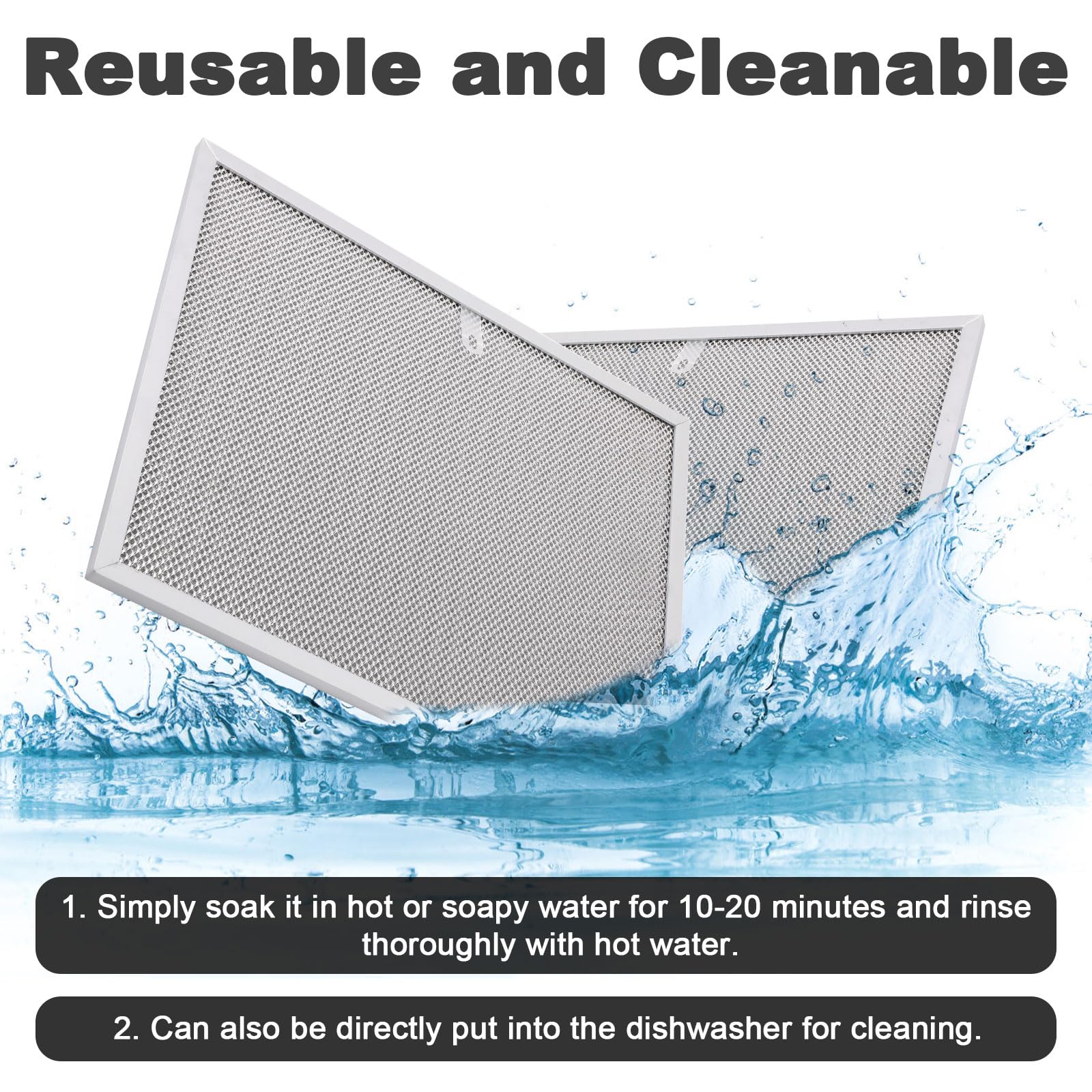 2pcs for Allure Range Hood Filter for Broan, 14.25x11.81in Aluminum Mesh Stove Vent Filter for Replacing BPS2FA30 99010299 99010305 AP3378953 & More