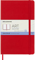 Moleskine Art Sketchbook, Hard Cover, Large (5" x 8.25") Plain/Blank, Scarlet Red, 104 Pages