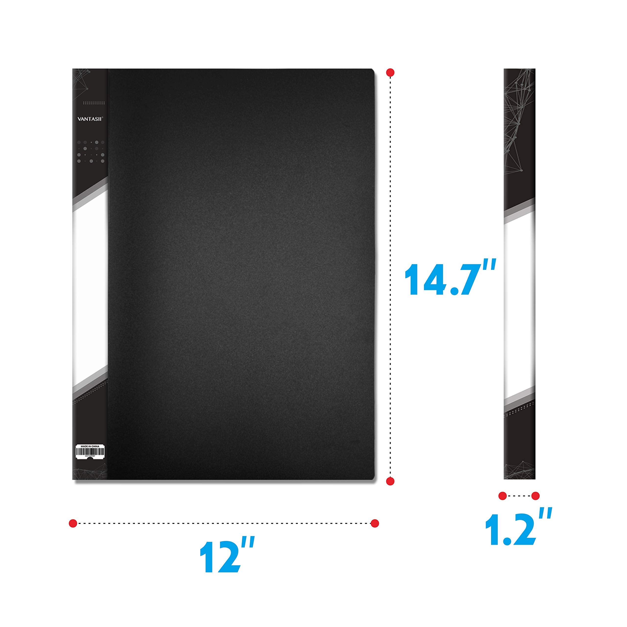 Presentation Book 40 Clear Pockets Sleeves Protectors Art Portfolio Clear Book for Artwork, Report Sheet, Letter(Can Accommodate 14 X 11inch)