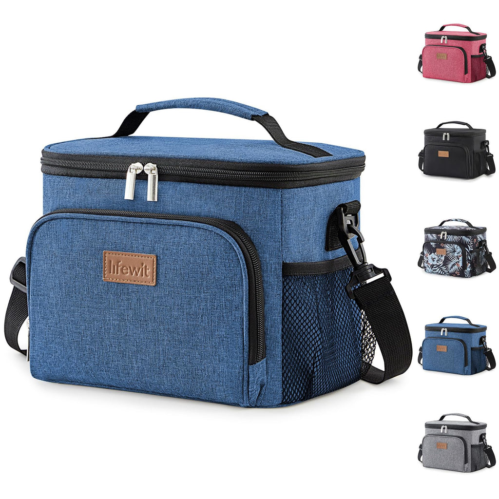 Lifewit Insulated Lunch Bag for Men, Reusable Lunch Box Women, Portable Cooler Freezable Soft Tote Bag Leakproof with Adjustable Shoulder Strap for Adult for Work/Picnic, Dark Blue 9L