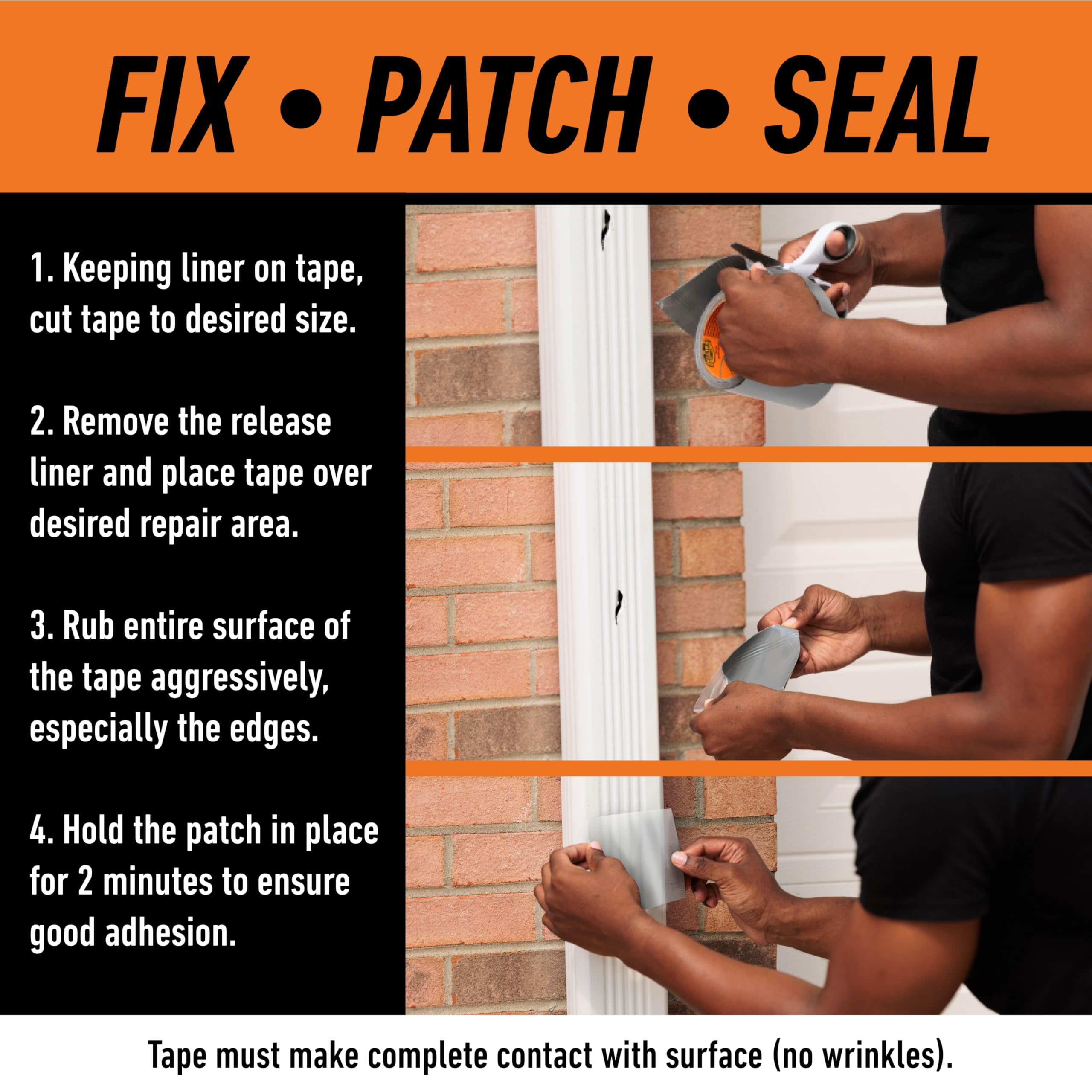 Gorilla Waterproof Patch & Seal Tape, Heavy-Duty, Instantly Seals, Works Underwater, Indoor/Outdoor, Flexible Permanent Bond, 4 in x 8 ft, Clear, 1 Pack