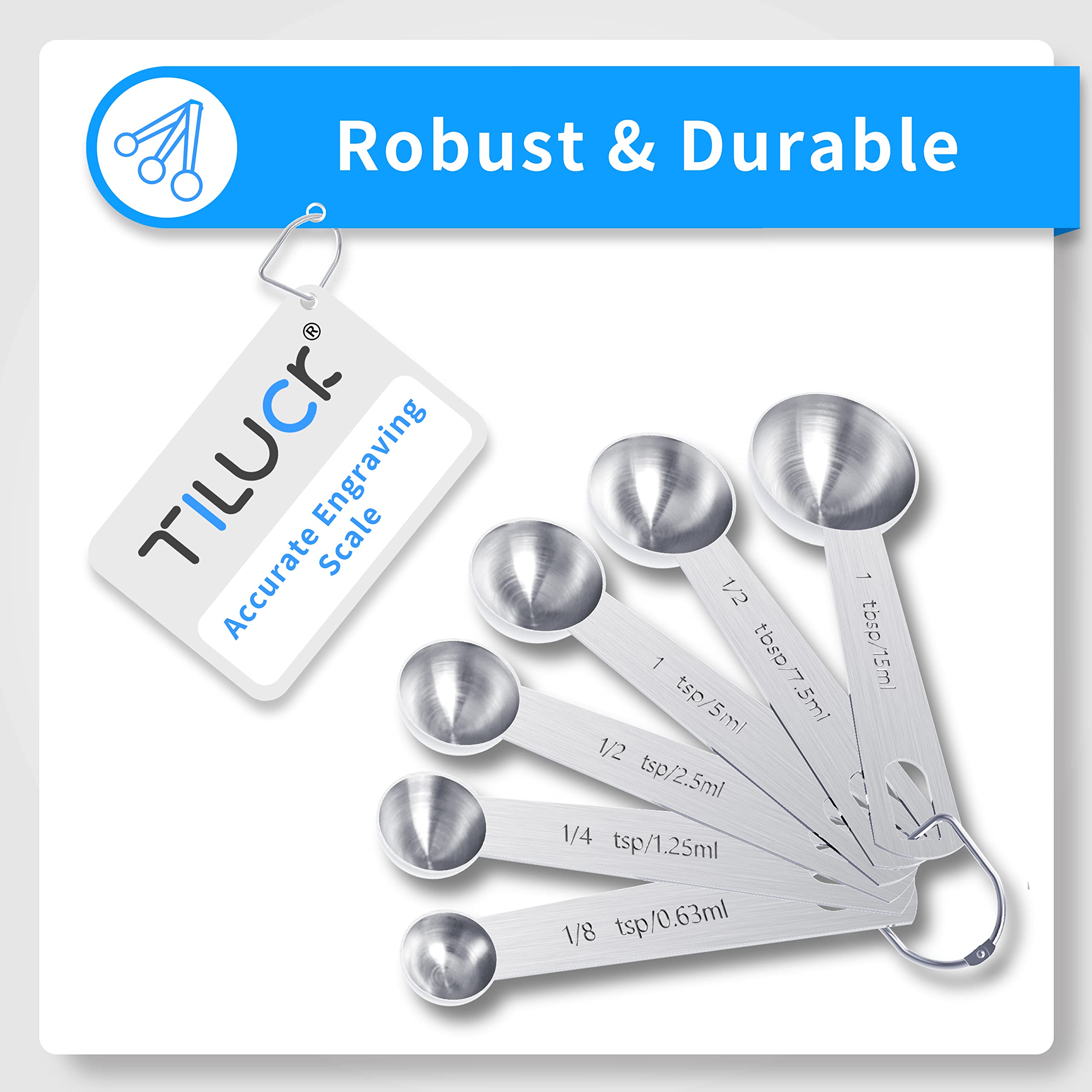 TILUCK Stainless Steel Measuring Cups & Spoons Set, Cups and Spoons,Kitchen Gadgets for Cooking & Baking (13)