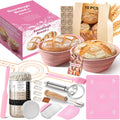 RYTOXILO Sourdough Bread Starter Kit, 15 Pcs Sour Dough Bread Baking Supplies for Beginners with 24 Oz Glass Starter Jar, Complete Bread Making Set with Silicone Banneton Proofing Basket