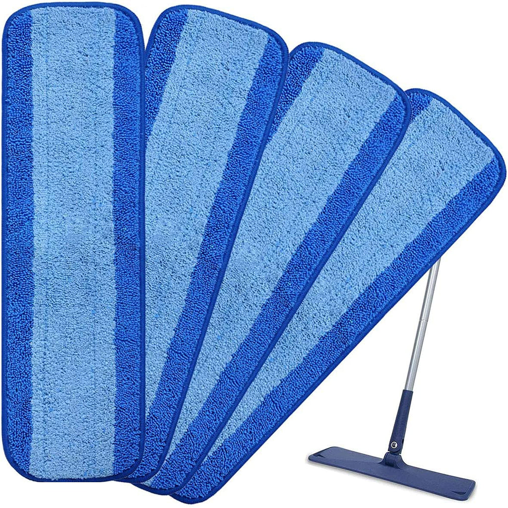 4 Pack Microfiber Mop Pads, Mop Pad Replacement for Bona Spray Mop, Washable & Reusable Mop Pads, Blue