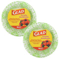 Glad Round Disposable Paper Bowls, Green Victorian Design - Heavy Duty, Soak Proof, Cut-Resistant, Microwavable Bowl for All Foods & Daily Use, 16 Oz, 15 Count - 2 Pack