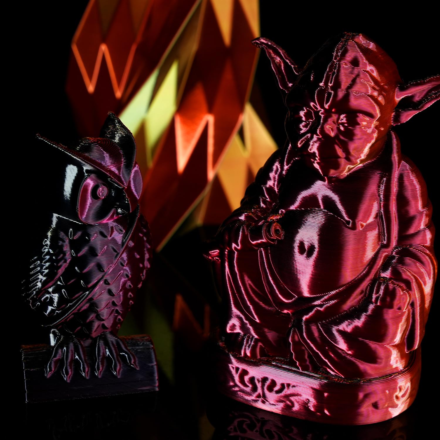 Gratkit Silk Tri-Color PLA Filament，Coextrusion PLA Filament 1.75mm, +/-0.03mm, 1KG/Roll, Silk PLA Red & Gold & Black