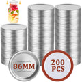 Acrux7 200 PCS Canning Lids 86mm Wide Mouth Mason Jar Lids, Ball Jar Lids with Silicone Seals, Leak Proof Rust Proof Canning Lids for Ball Kerr Jars
