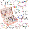UFU Charm Bracelet Making Kit, 120Pcs DIY Jewelry Making Kit Arts & Crafts Gift for Girls 5 6 7 8-12, A Sweet Birthday Gift & Toy to Inspire Imagination & Creativity, with Portable Jewelry Box