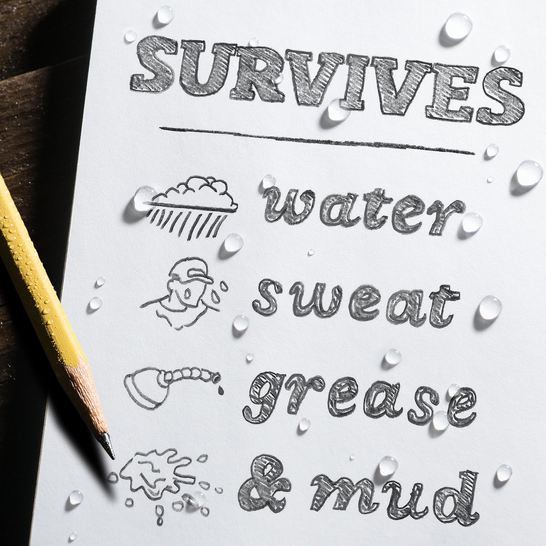 Rite In The Rain Weatherproof Hard Cover Notebook, 4 3/4" x 7 1/2", Yellow Cover, Geological Pattern (No. 540F)