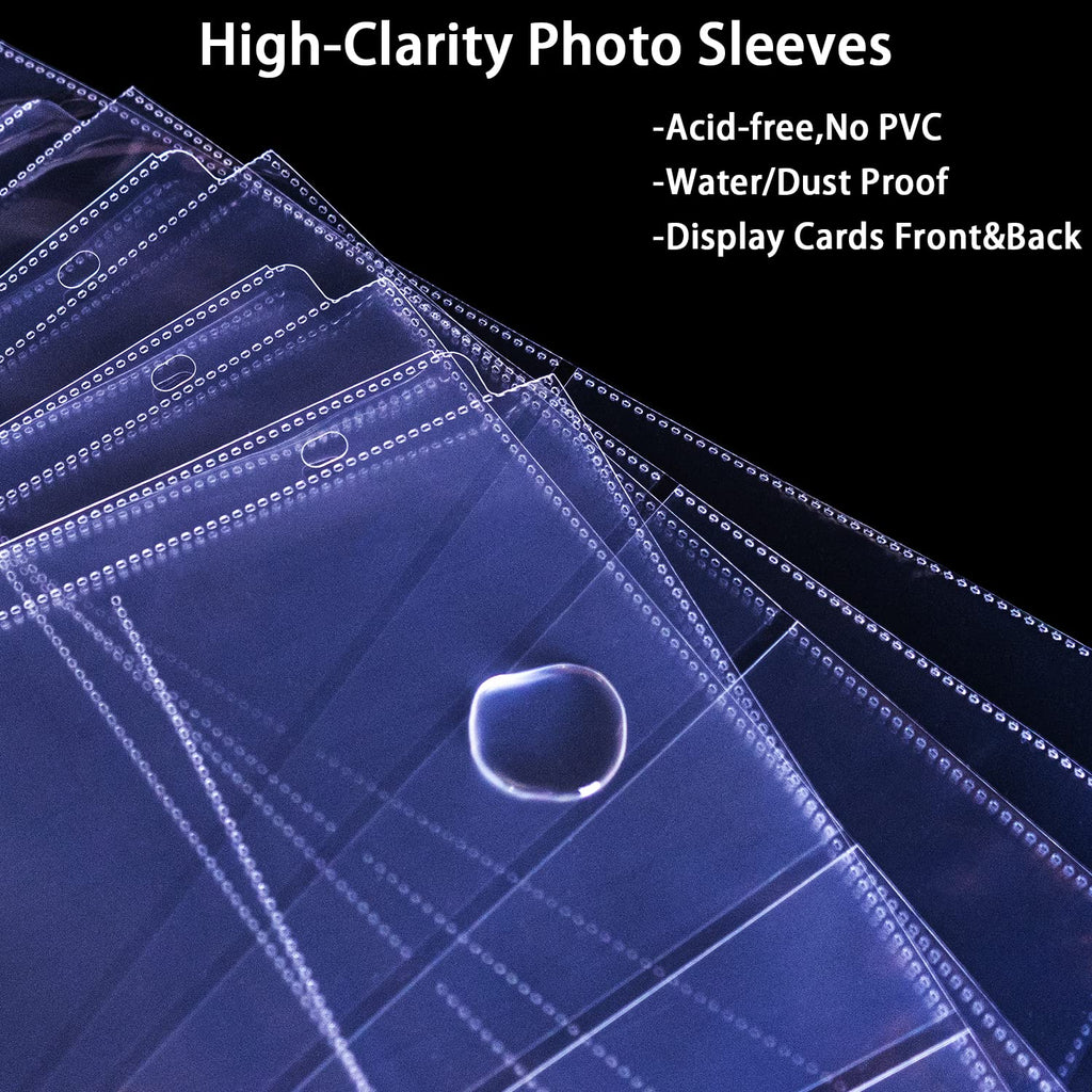 20 Pack 4x6" Photo Album Refill Pages 12x12 for 3 Ring Binder Album, Ultra-Clear Photo Sleeves Holding 240 Pictures, Double-Sided 6 Pockets Photo Pages , Photo Sheet Protector for Photos and Postcards