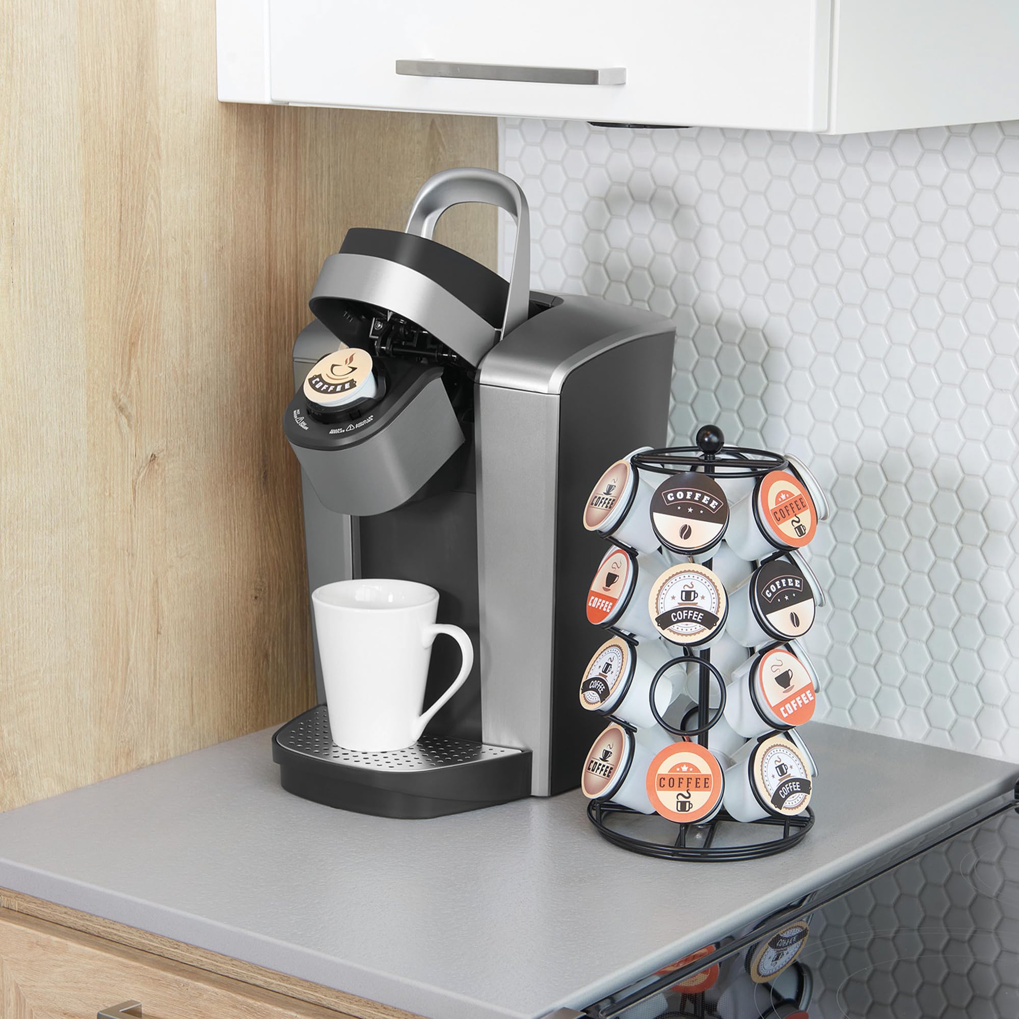 Starfrit Coffee Pod Capsule Carousel - Holds up to 24 Keurig K-Cups Pods - Spins 360-Degrees - Lazy Susan Platform - Black