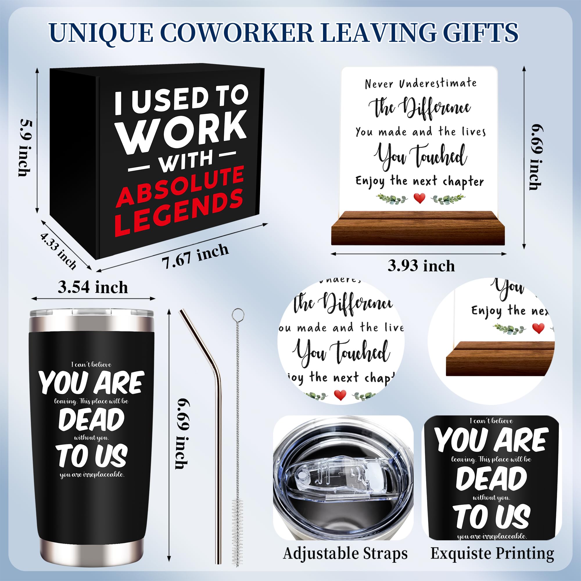 SIXVALA Coworker Leaving Gifts: 20 Oz Tumbler Farewell Basket for Colleagues, Boss, Teacher & Friends