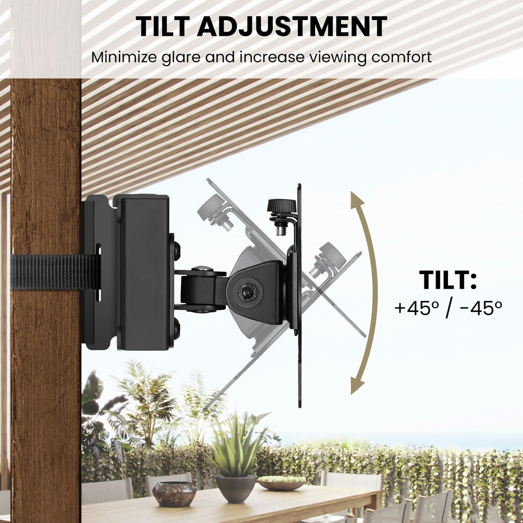 CondoMounts ZeboZap ZZTVS2011 Universal VESA Pole Mount with Removable 75mm and 100mm VESA Plate | Strap-On No-Drill Pole Bracket | Fits up to 32 Inch TVs & Monitors