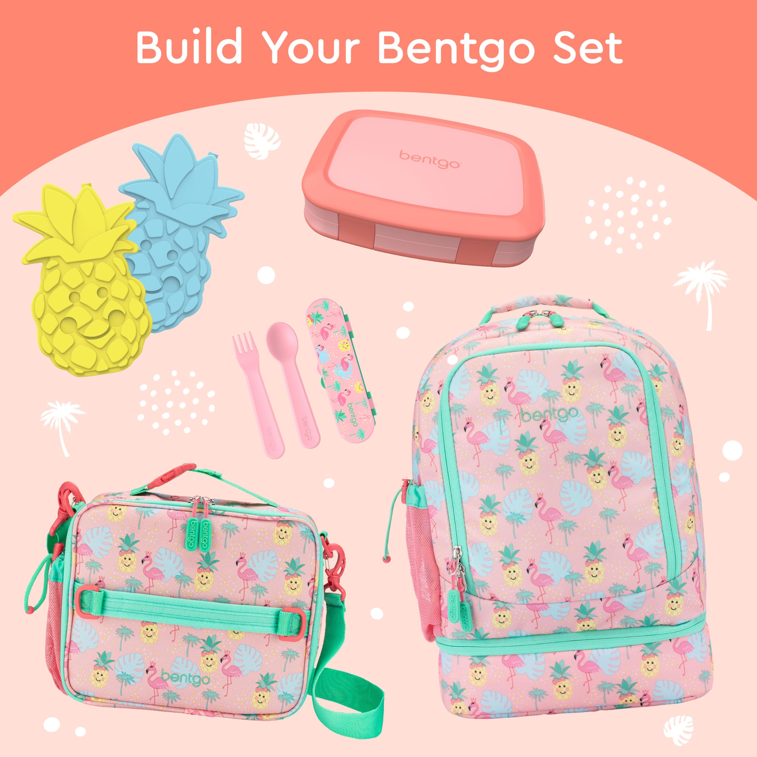 Bentgo® Kids Bento-Style 5-Compartment Lunch Box - Ideal Portion Sizes for Ages 3 to 7 - Leak-Proof, Drop-Proof, Dishwasher Safe, BPA-Free, & Made with Food-Safe Materials (Coral)