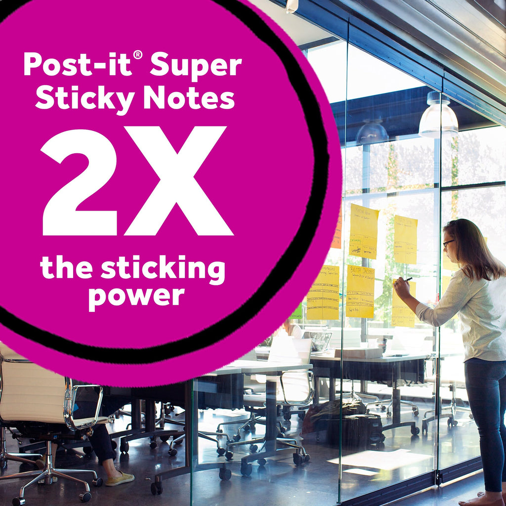 Post-it Super Sticky Big Notes, 8 in. x 8 in., Extra Large Sticky Notes in Fresh Mint, 2 Pads, 60 Sheets Total, Great for Vision Boards, Creative Projects, Study Spaces, Group Brainstorming, and More
