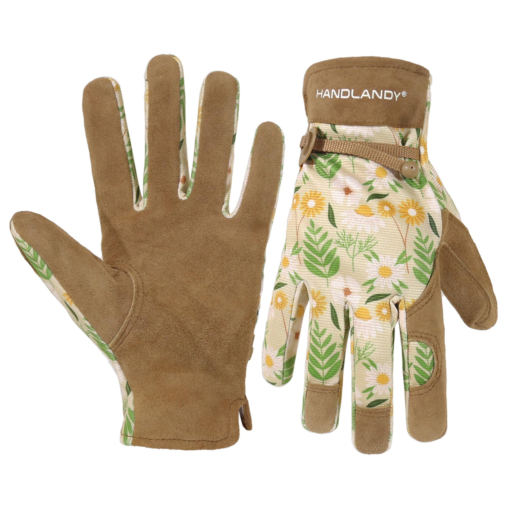 HANDLANDY Gardening Gloves for Women, Breathable Ladies Thorn Proof Leather Garden Yard Gloves Best Gift for Gardeners