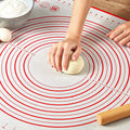 Extra Large Silicone Baking Mat with Measurements for Rolling Dough, Non Slip Pastry Mat Nonstick Oven Mats Various Size for Baking Pizza Bread Cakes (Red, 23.6x31.5 inch)