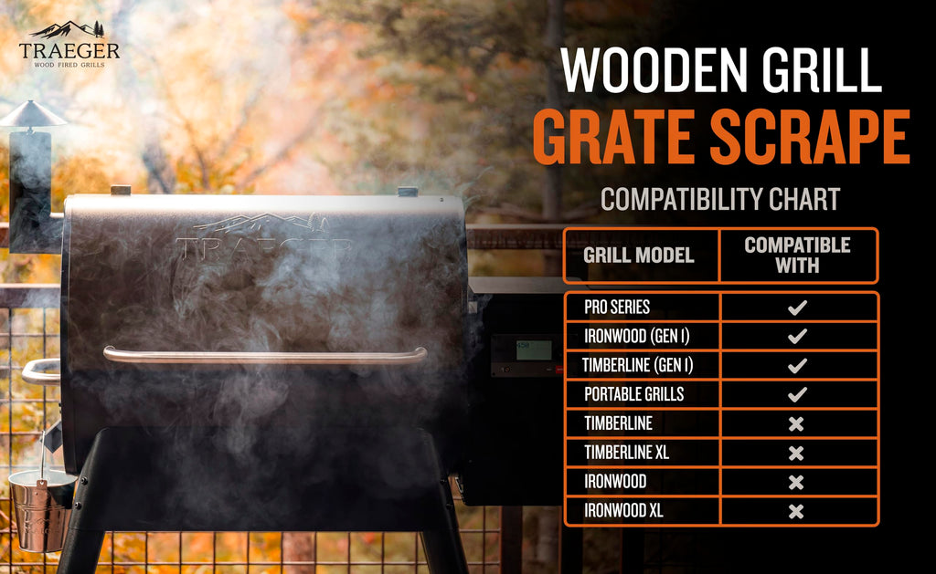 Traeger BAC454 Wooden Scape Grill Scraper, Wood