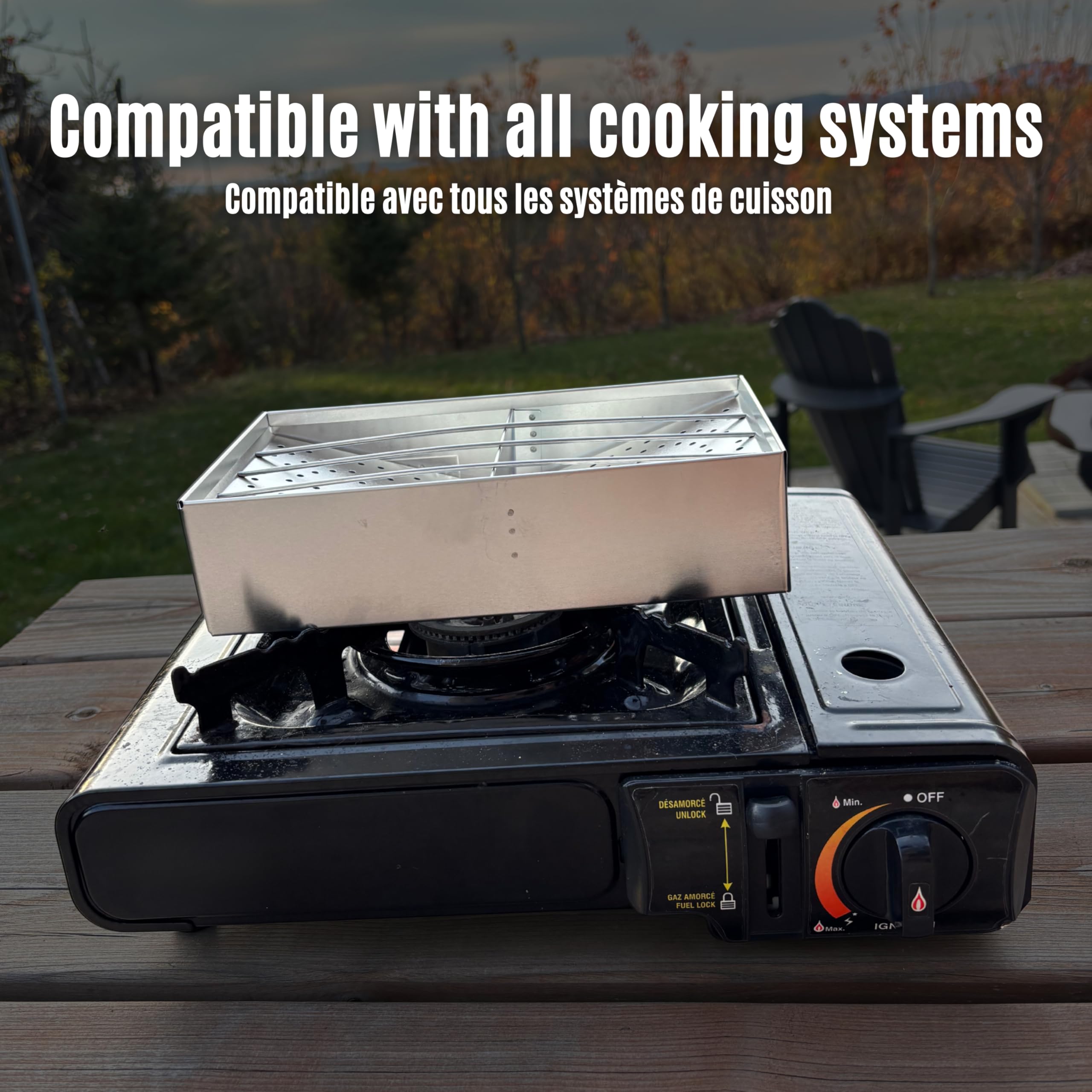 Camping Toaster for Campfire or Stove – 2-Slice Tin-Plate Bread Grill – Durable, Heat-Resistant Toaster for Wood Stove, Gas or Electric Cooking