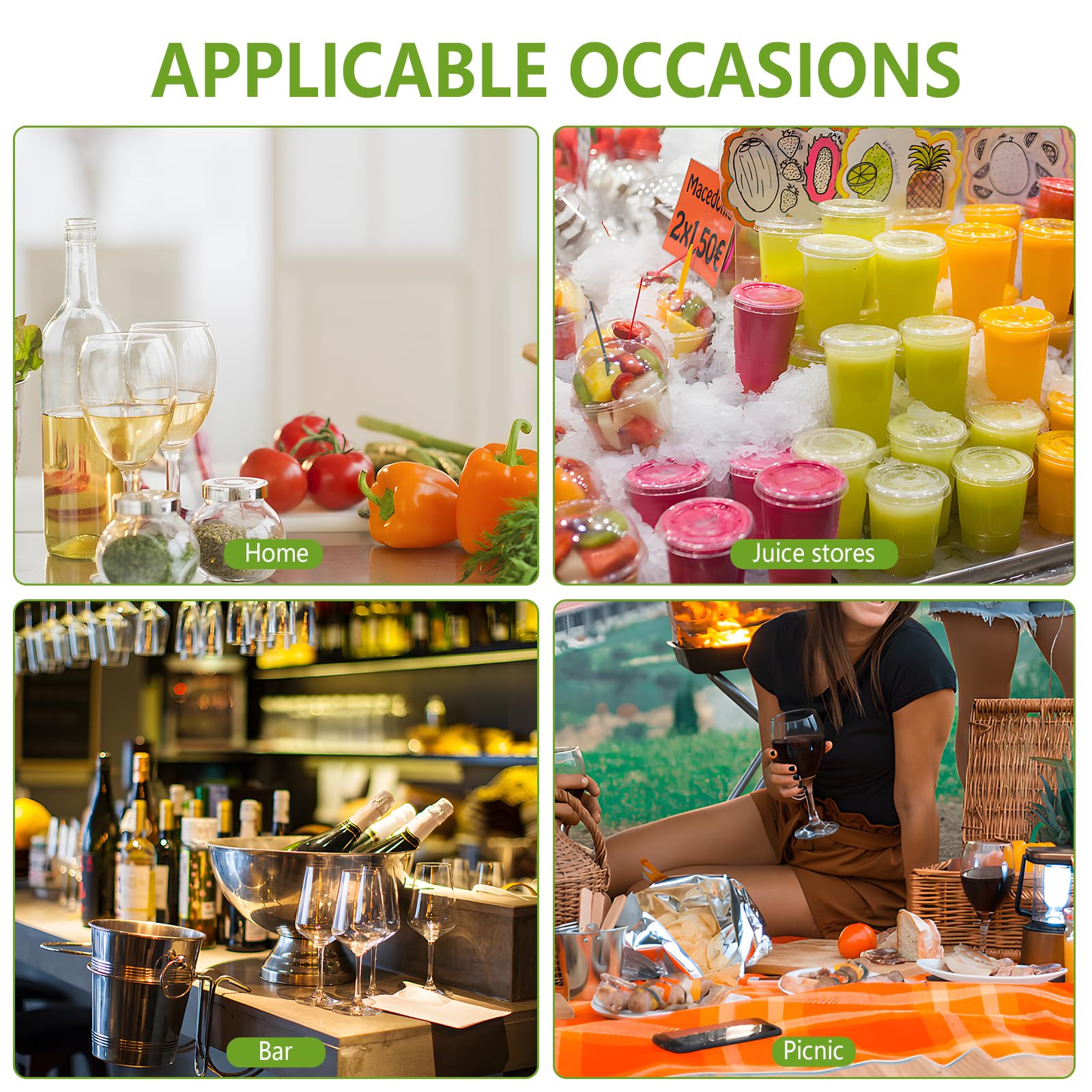zmybcpack 12 Pack 500 Ml PP Heat-Resistant Plastic Juice Bottles With Caps (Dishwasher Safe) -Plastic Smoothie Bottles-Reusable Bulk Beverage Containers with Lids For Juice, Beverage