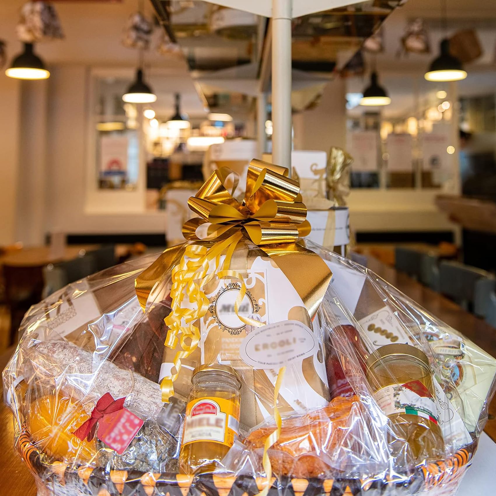 Extra Large Easter Cellophane Bags, 40x50 Inch Clear Cellophane Wrap for Gift Baskets, 10Pcs Jumbo Huge Clear Basket Bags (Ribbon Not Included)