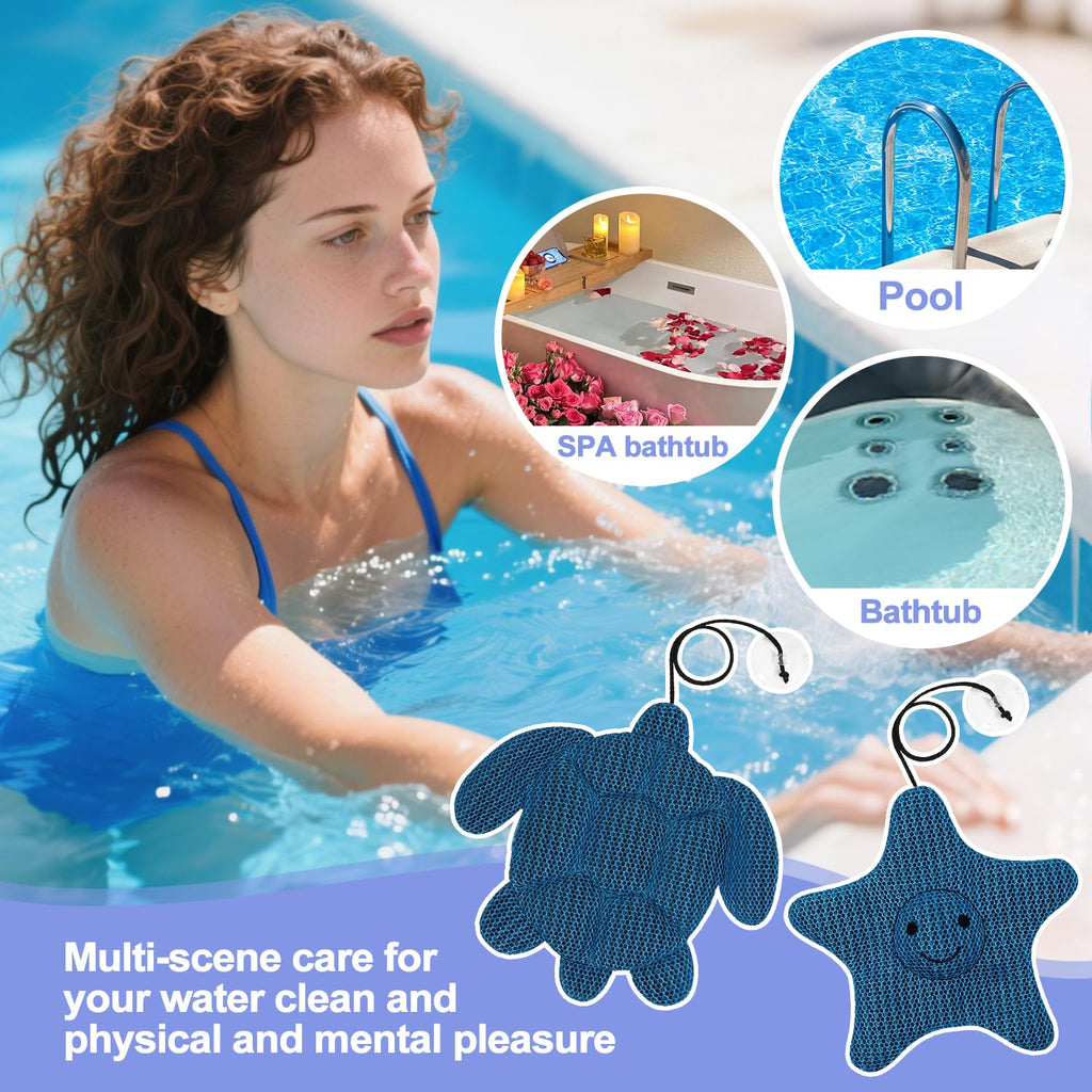2 Pcs Hot Tub Sponge Scum Absorber, Scum Turtle Hot Tub Cleaner Hot Tub Sponges to Soak up Oil, Reusable Scum Collector Sponge for Pool and Spa, Removes Oils, Dirt, and Debris
