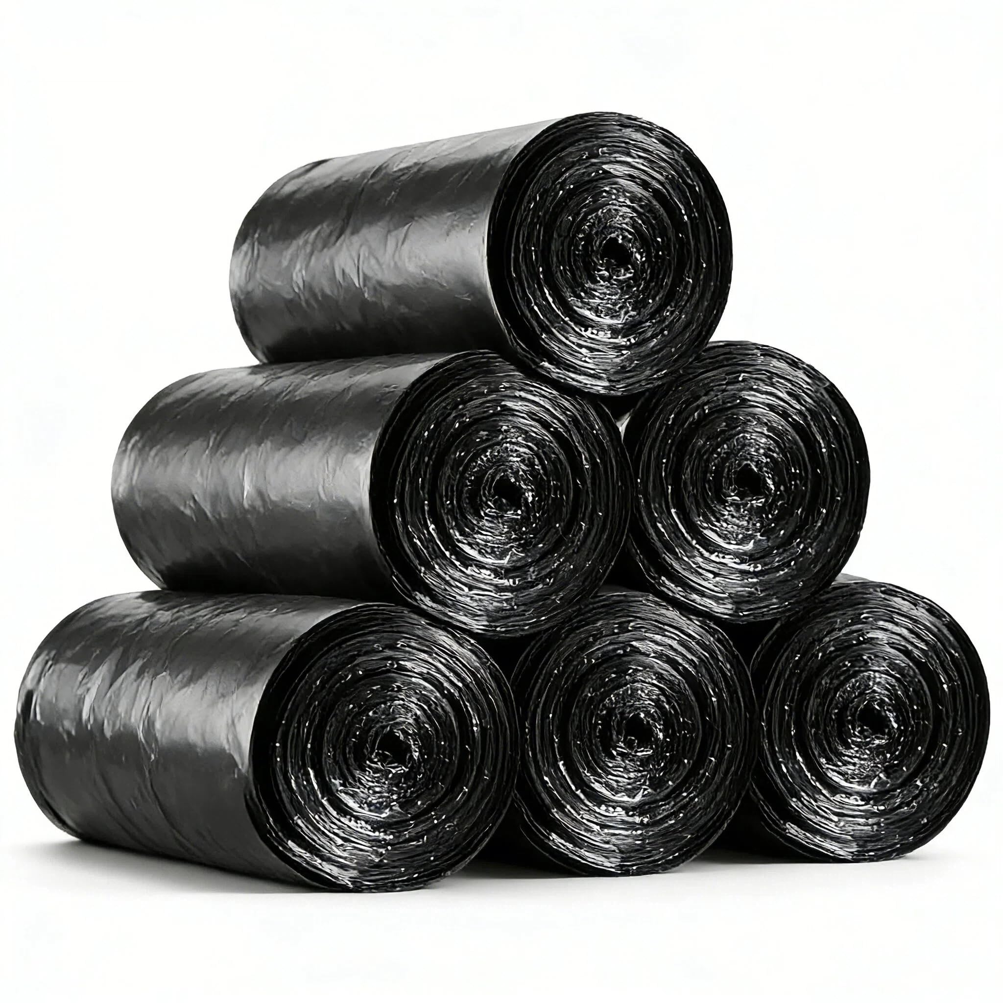 Wakikini 13 Gallon Kitchen Garbage Bags, 50 L Large Trash Bags, 150 Bags, Black
