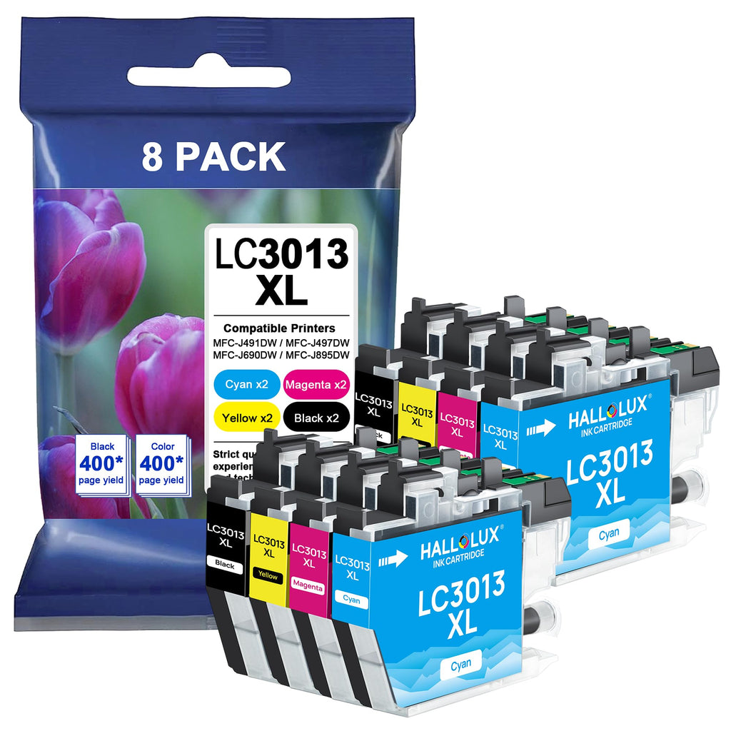 8 Pack LC3013 XL LC3011 BK/C/M/Y for Brother LC3013 for Brother LC3011 for Brother Ink Cartridge LC3013 LC-3013 3011 LC3013BK Black for Brother MFC-J491DW J497DW J690DW J895DW Printer