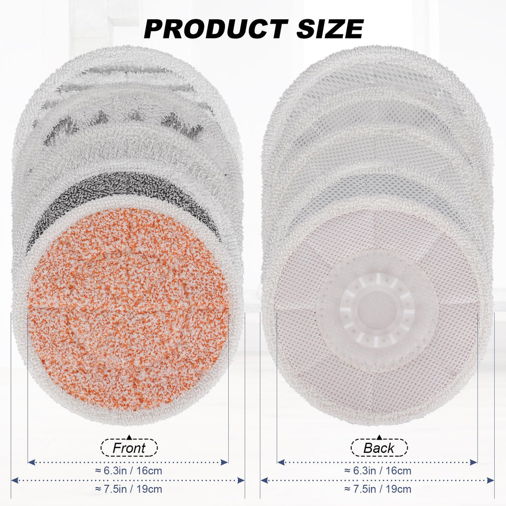 Steam Mop Pads for Shark: 10 Pack Replacement Mop Refills Compatible with Shark S7000AMZ S7001 S7001TGT S7000 S7201 S8201 S8001 Steam Mop - Reusable Steam Scrub Cleaning Pads Fit for Shark