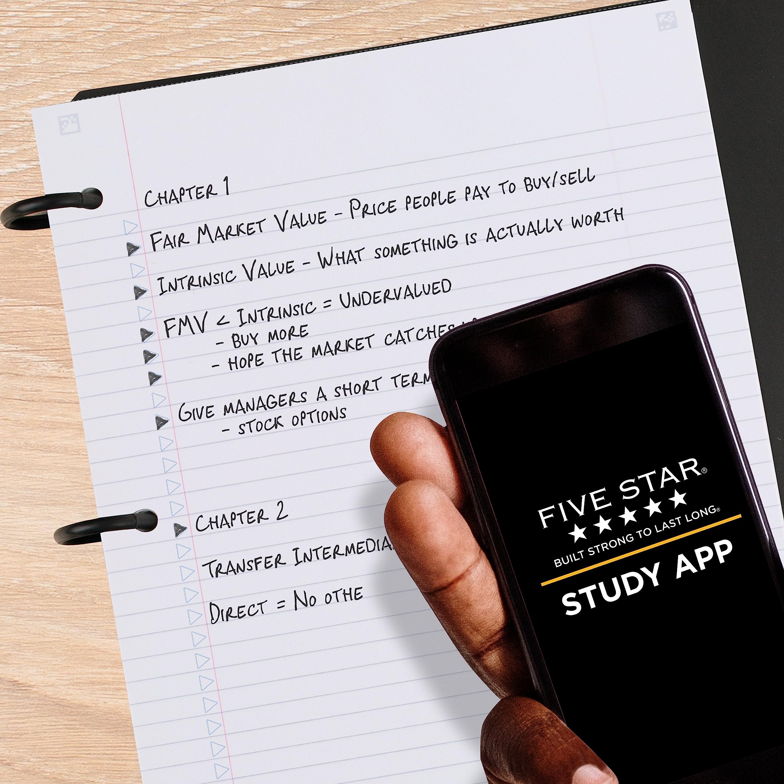 Five Star Flex Refillable Notebook + Study App, College Ruled Paper and 1 Inch TechLock Ring Binder with Pockets, Tabs and Dividers, 200 Sheet Capacity, White (29328AE2)