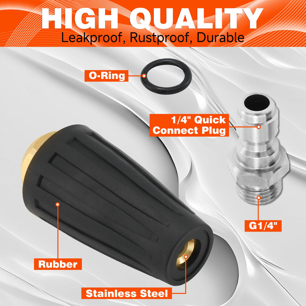 Tool Daily Quick Connect Turbo Nozzle Universal for Cold Water Pressure Washers, 2500 PSI