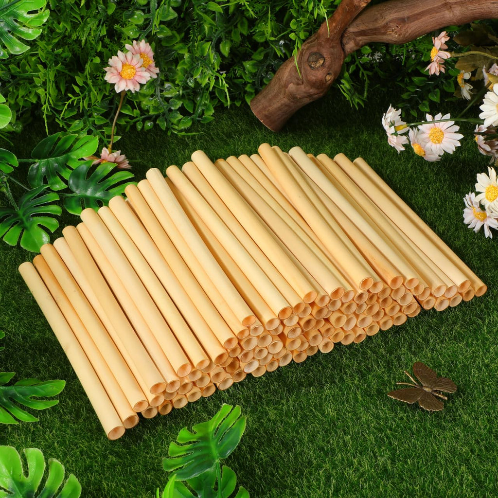 100Pcs Mason Bee Tubes Reed Tubes for Bees 6 Inch Bee Nesting Tubes Beekeeper Replacement Nesting Refill Tubes, Diameter: 0.6-0.8 cm