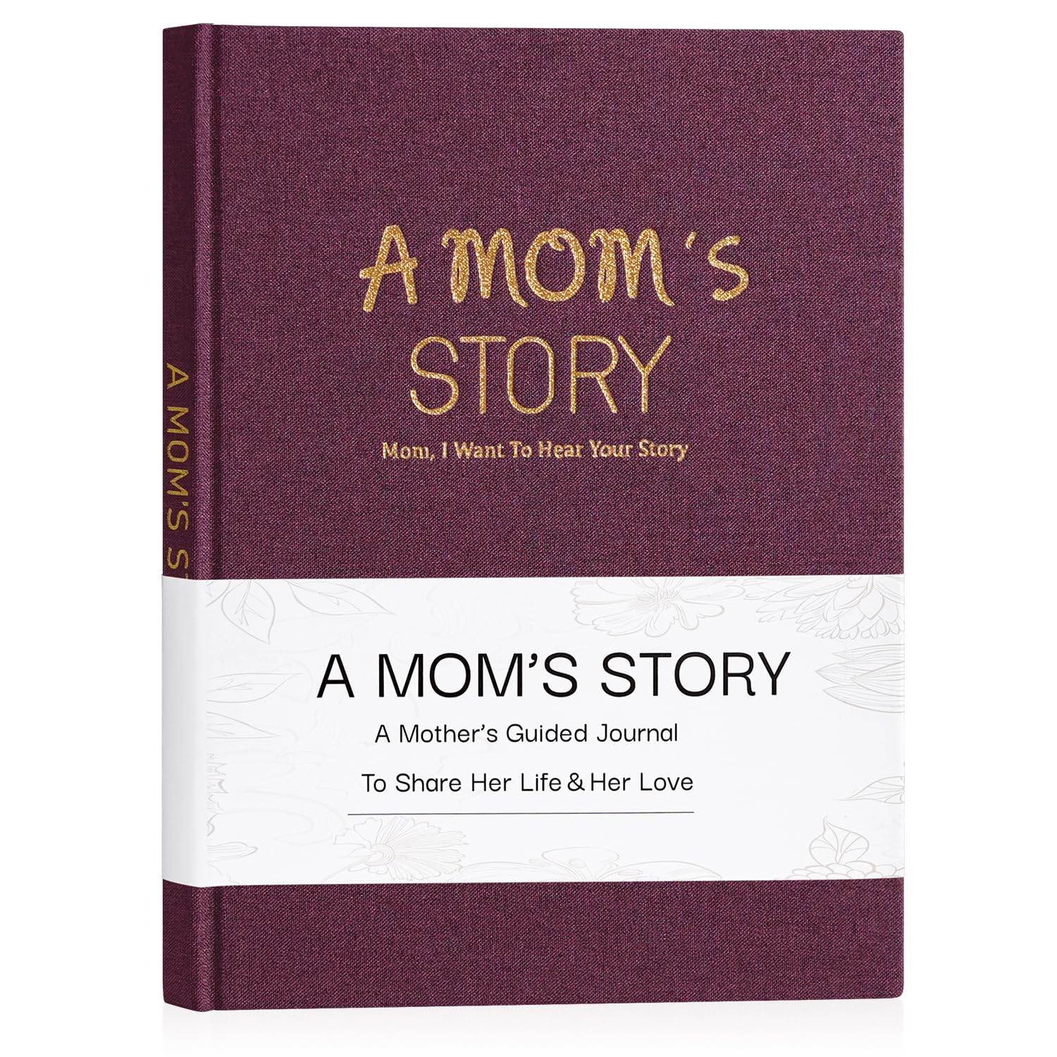 Artmag Mom's Life Story Journal Family Keepsake Book Linen Hardcover for Mom to Share Her Memories, with 250+ Prompt Questions Book Gift for Birthday Mother's Day Christmas (Purple)