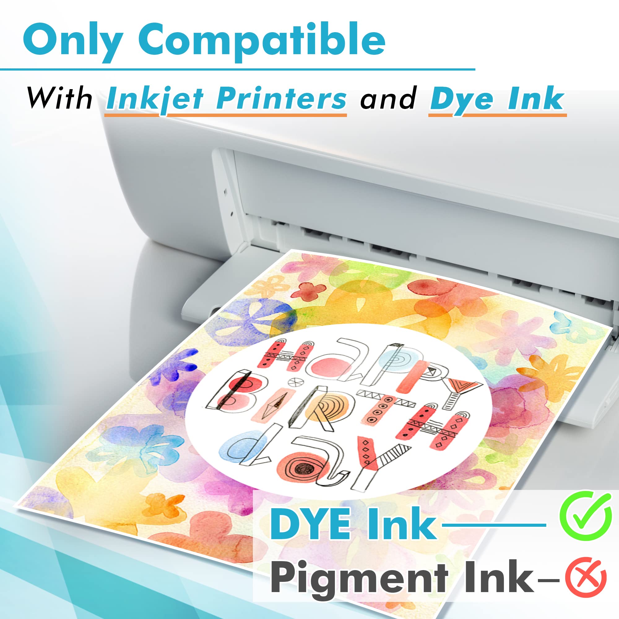 Koala Glossy Inkjet Photo Paper Thick 8.5X11 Inches 100 Sheets 54lb for Inkjet Printer DYE Ink for Family Photos Letter Size Picture Paper 200gsm