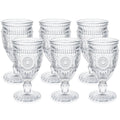Kingrol 6 Pack Wine Glasses Goblets, 10 oz Vintage Water Glasses, Romantic Mixed Drink Glasses for Party, Daily Use