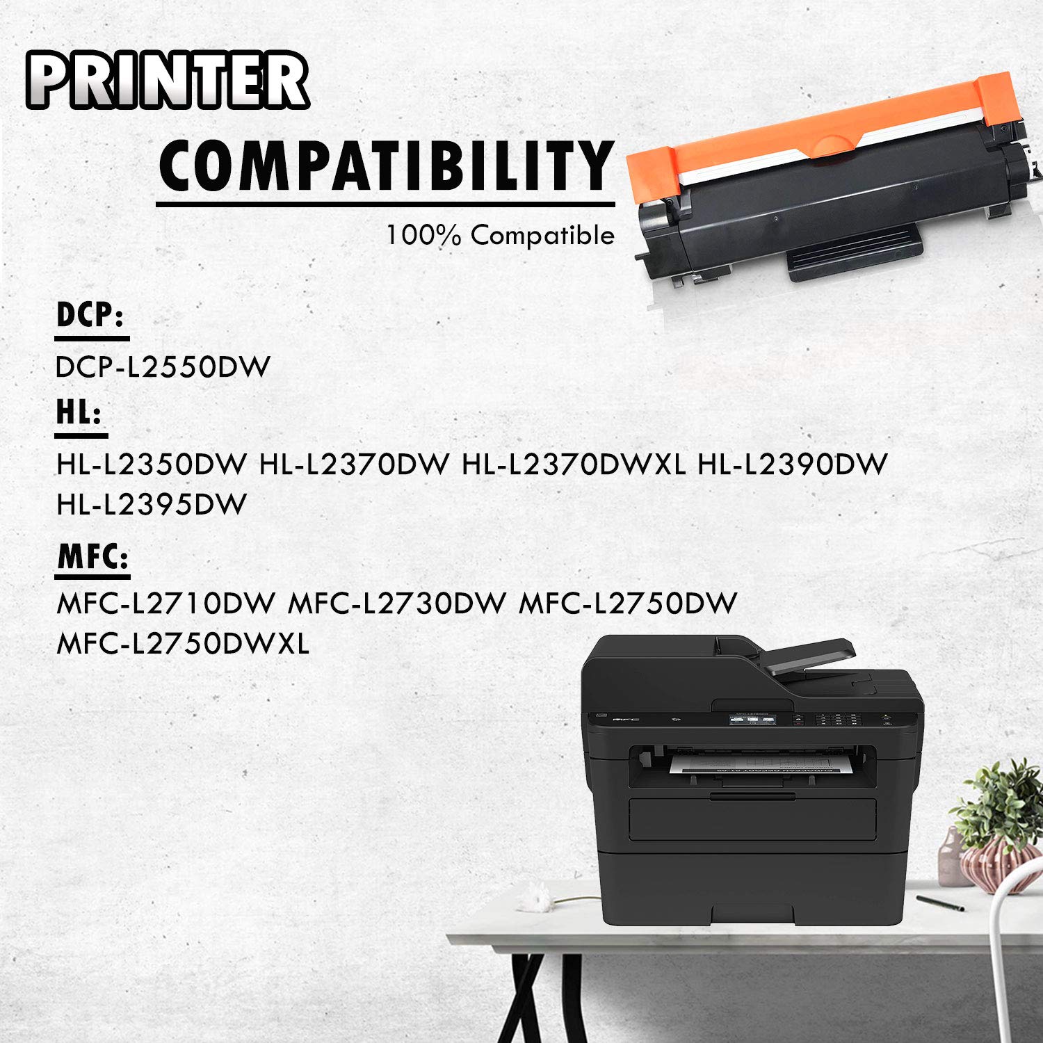 (CHIP INCLUDED) 2 Inkfirst Toner Cartridges TN-730 TN-760 TN730 TN760 Compatible Remanufactured for Brother TN-730 TN-760 Black DCP-L2550DW HL-L2350DW HL-L2370DW HL-L2370DWXL HL-L2390DW HL-L2395DW MFC-L2710DW MFC-L2730DW MFC-L2750DW MFC-L2750DWXL