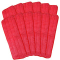 Microfiber Mop Pads, 18 x 6 Inch Reusable and Washable Spray Mop Pads, Wet and Dry Household Mop Pad Replacement, Set of 12(Red)