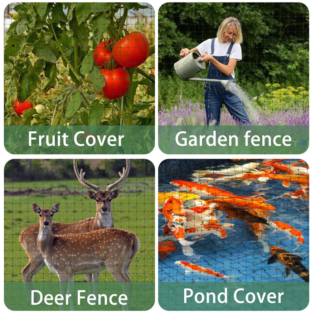 Bird Netting for Garden 7 x 100 Feet, Black Garden Protection Netting Heavy Duty Wire Mesh Net Barrier, Protect Plants Fruits Trees from Rodents Birds Deer Poultry Reusable Animal Fencing (1, Black)