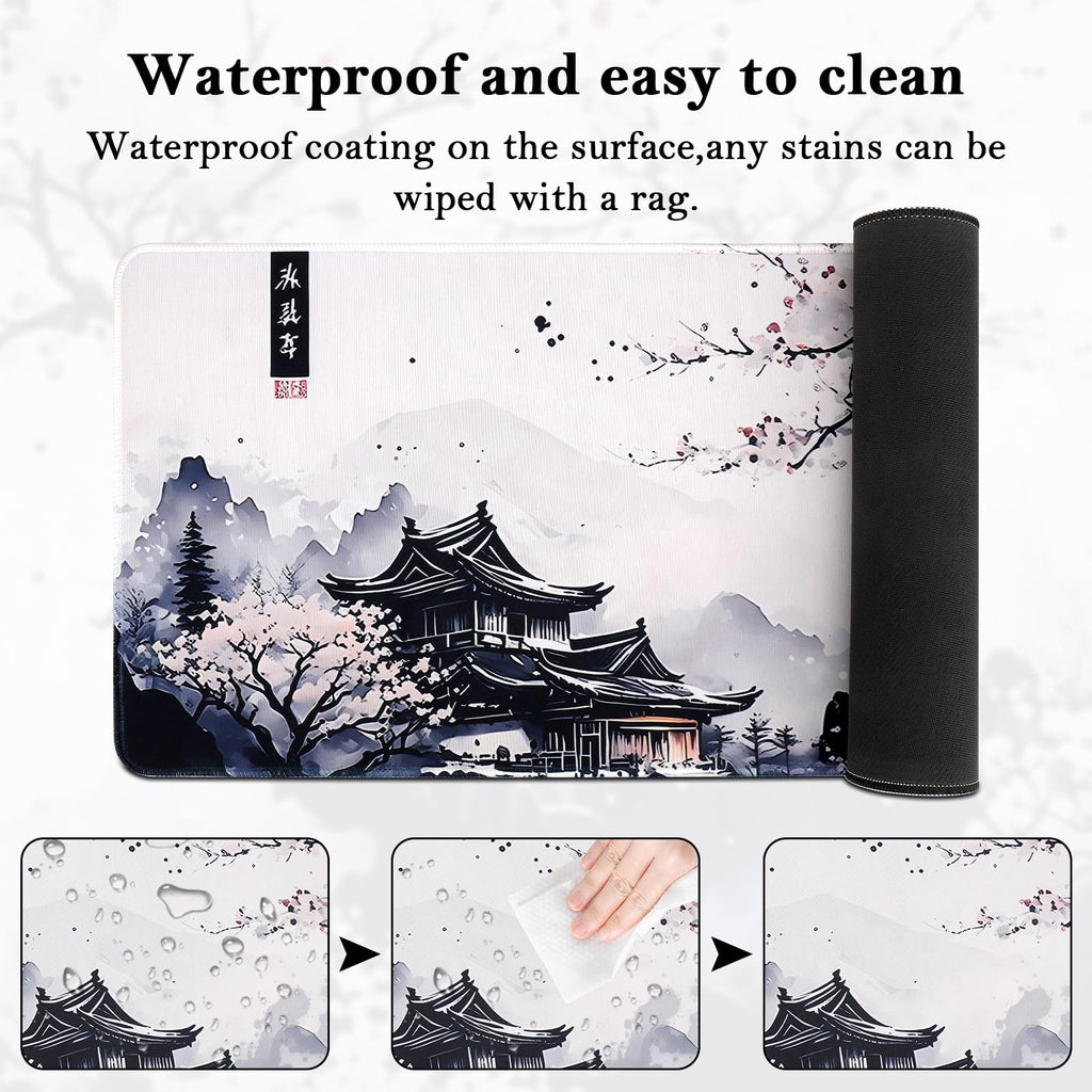 Yimomoyi Non Slip Mouse Pad, 90 x 40cm Mouse Mat Extended, Gaming Mousepad Waterproof, Mouse Mat with Rubber Base, Mouse Pad Laptop for Office and Home (Plum Mouse Pad)