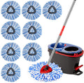 9 Pack Spin Mop Replacement Heads Compatible with O-Cedar RinseClean 2-Tank System ONLY, Microfiber Mop Refills (NOT for EasyWring 1-Tank)