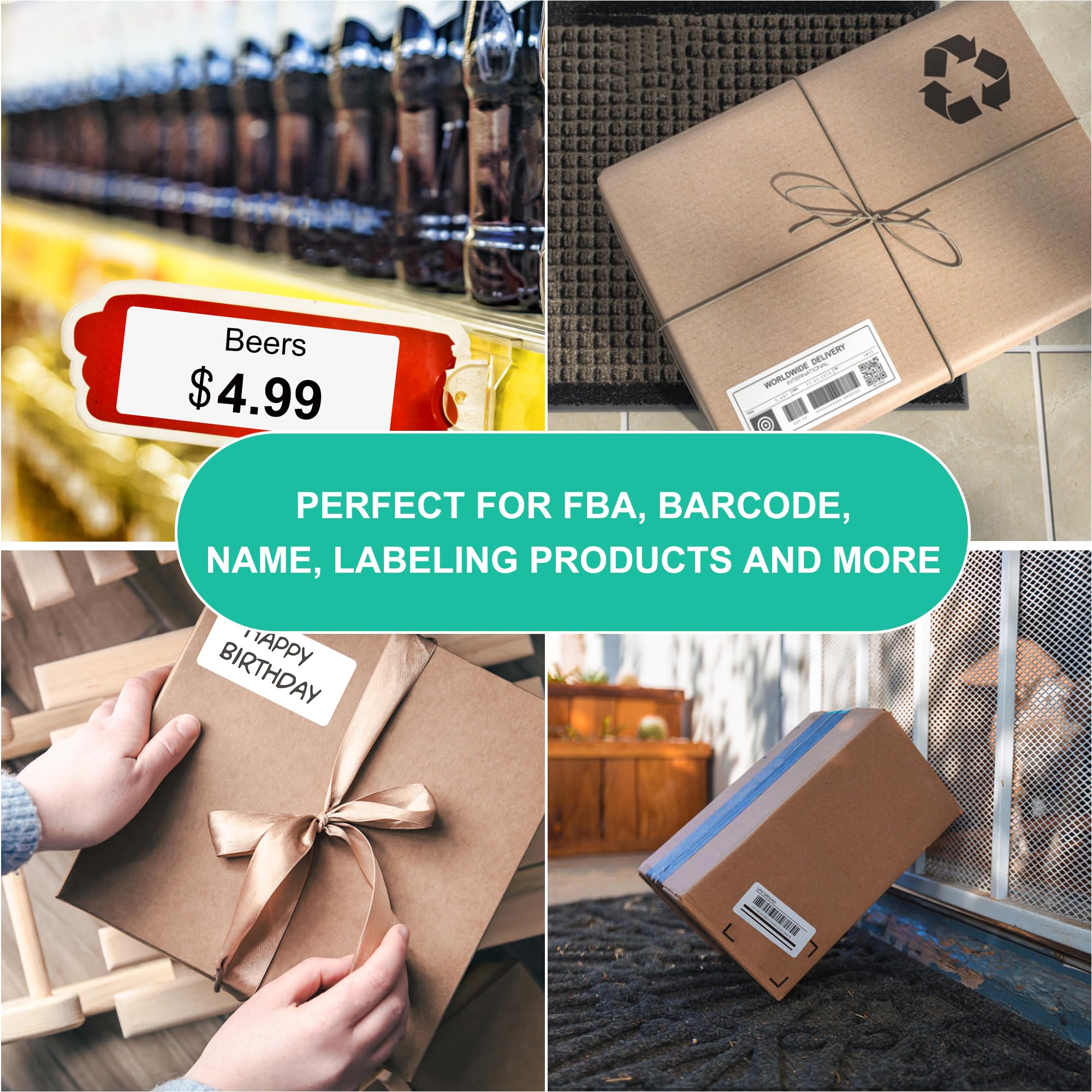 L LIKED 100 Sheets 30 per Page Label Papers, 1 x 2-5/8 in Shipping Address Mailing Labels, Printable White Sticker Labels for Inkjet & Laser Printer - Matte