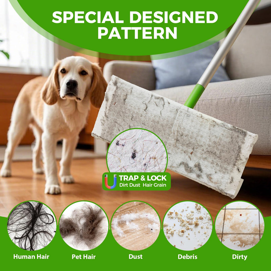 UCLEAN Dry Mop Refills Sweeper Disposable Dusting Cloths for Floor Cleaning - Electrostatic Mop Pads 160 Count 7.9"x11.6"