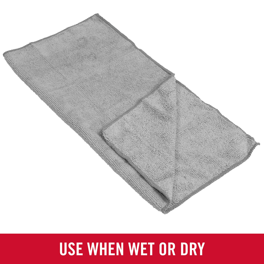 Rubbermaid All Purpose Microfiber Cleaning Cloth Towels, 50 Pack, 12"x12", Non-Scratch, Reusable/Washable for Cleaning/Wiping/Polishing for Home/Kitchen/Car
